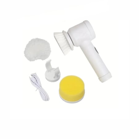 فرشاة تنظيف كهربائية 3 في 1 ماجيك باور للمطبخ والحمام وحوض الاستحمام والبلاط والسجاد والبيديت والكنبة، فرشاة لاسلكية تعمل بالبطارية مع 3 رؤوس فرشاة