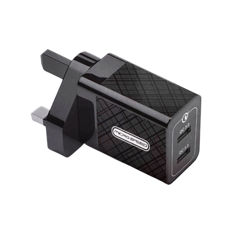 MICRO SPEED- شاحن جداري 36 واط  منفذين USB -م/SM-355 ماركة ميكروسبيد