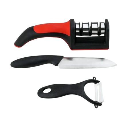 طقم سكين ومقشرة مع مبرد سكاكين م/ TC-2343