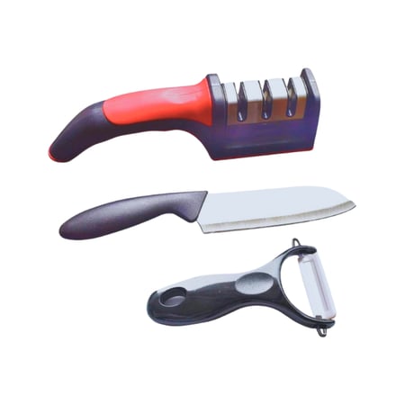 طقم سكين ومقشرة مع مبرد سكاكين م/ TC-2343