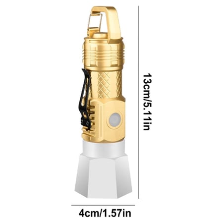 2 كشاف يدوي LED متعدد الوظائف قابل للشحن تايب سي