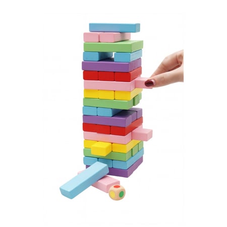 لعبة جينغا خشبية ملونة للأطفال – 48 قطعة م/9143-95