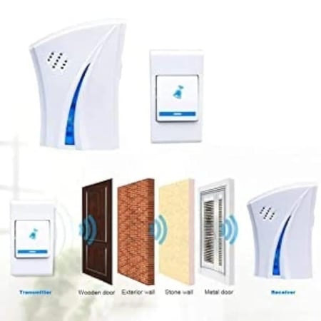 جرس باب لاسلكي على فيش جداري مع بطاريات 510AC