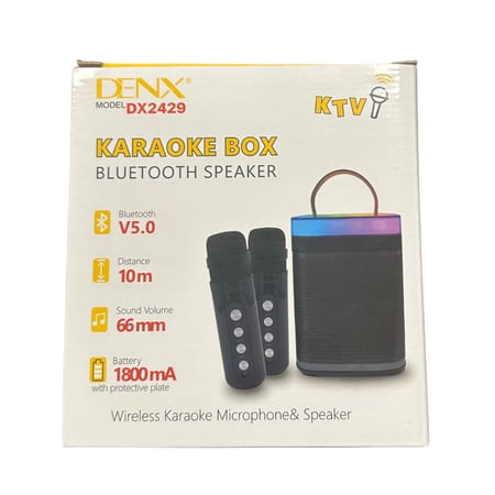 DENX - ميكروفون كاريوكي لاسلكي مكبر صوت بلوتوث م/ DX2429 ماركة دينكس