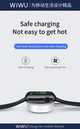 WiWU - شاحن ابل واتش لاسلكي 1.2 متر - M10 - ابيض ماركة ويوو