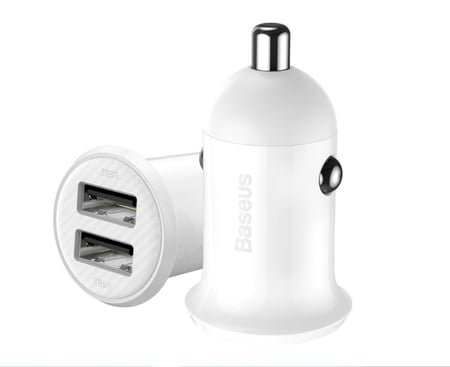 Baseus - شاحن سيارة PD- USB ا  ابيض م/ CCXML-U ماركة بيسوس