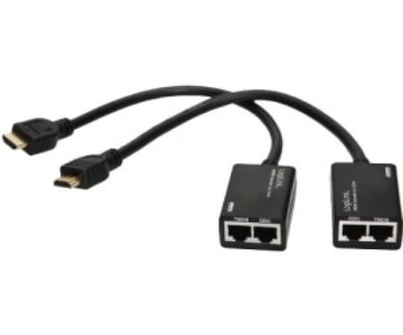 تطويلة اتش دي بإستخدام  كيبل الشبكة بطول 30 متر