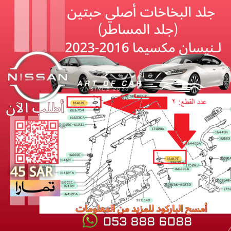 جلد البخاخات أصلي حبتين (جلد المساطر) لنيسان مكسيما 2016-2023
