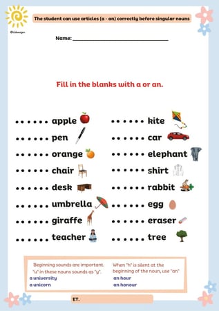 مهارات قواعد انجليزية مع اوراق عمل