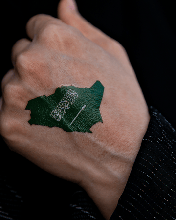 تاتو ستكر مؤقت لخريطة السعودية بالعلم