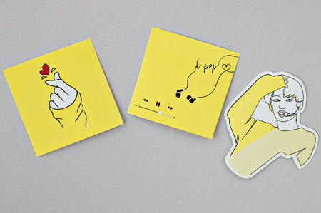 3 ملصقات كورية