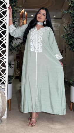 دراعه رمضانية لون اخضر قطن ممتاز خفيفه وبارده وأنيقة