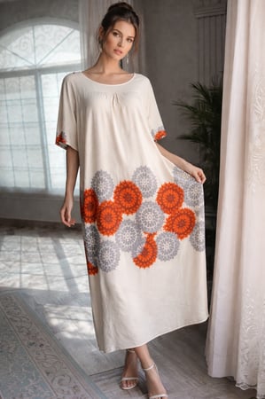 دراعه رمضانية قطن خفيف وبارد جداً مشجرة بشكل انيق ومرتب