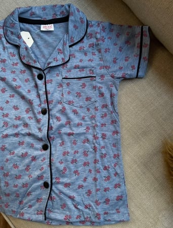 بجامة اطفال صيفي سماوي مشجر رقم 1