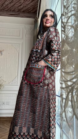 دراعه ملونة اكمام طويلة وجيوب رقم 7