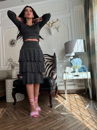 طقم تيور رصاصي استرتش بقليتر