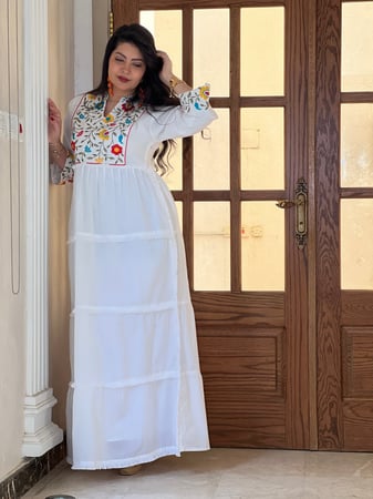 دراعه الأم وبنتها ابيض رقم 54