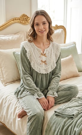 بجامة الأميرات شتوية مخمل أنيقة