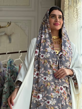 مخور اماراتي رمادي مشجر حرير بيور