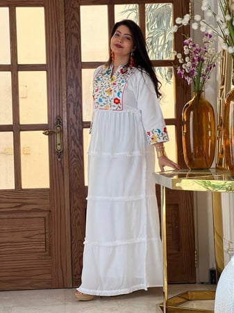 دراعه الأم وبنتها ابيض رقم 54