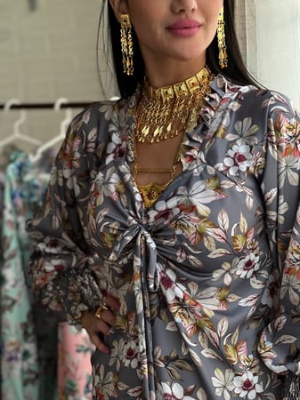 مخور اماراتي رمادي مشجر حرير بيور