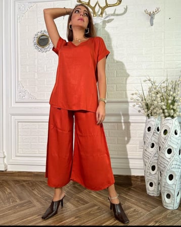 طقم فضفاض اورنج بدون ازارير