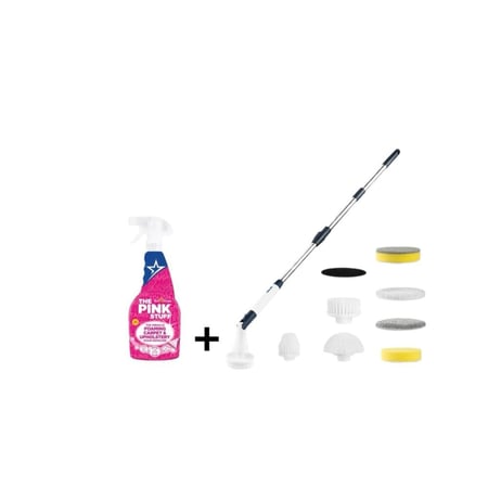 بكج فرشاة الكترونية متعددة الاستخدام + مزيل بقع السجاد والمفروشات الرغوي المعجزة ذا بينك ستاف