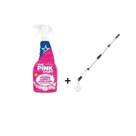 بكج فرشاة الكترونية متعددة الاستخدام + مزيل بقع السجاد والمفروشات الرغوي المعجزة ذا بينك ستاف