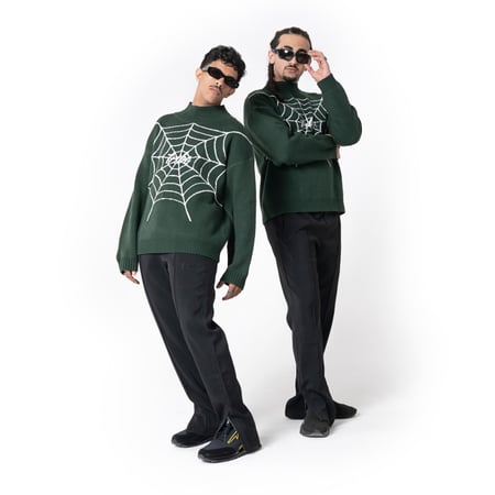 Green Web Sweater