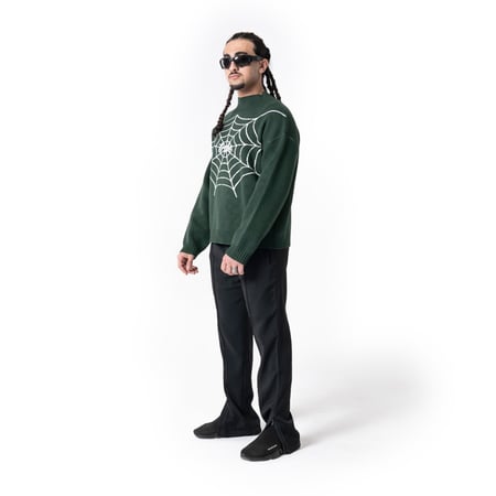 Green Web Sweater