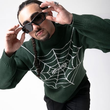 Green Web Sweater