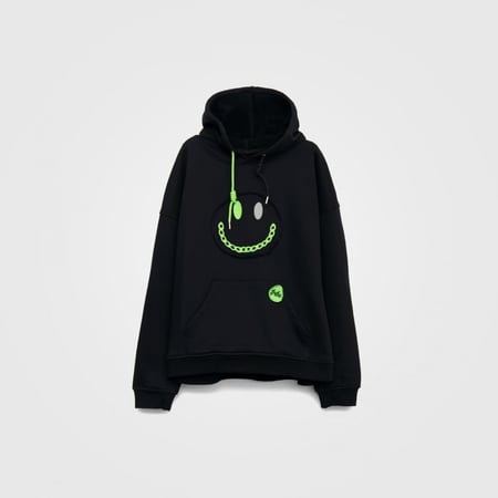Black Fake Smile Hoodie