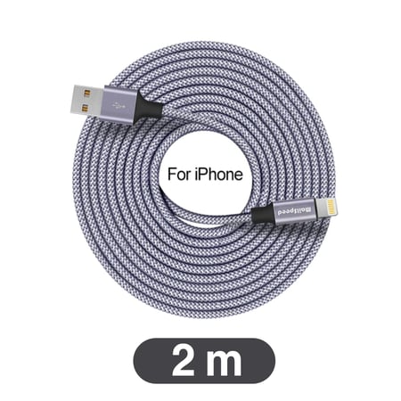 عرض ثلاث اسلك شاحن ايفون 2 متر يدعم الشحن السريع مقاوم للقطع