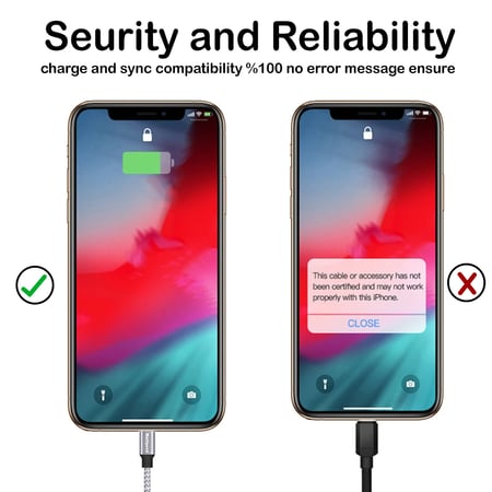 عرض ثلاث اسلك شاحن ايفون 2 متر يدعم الشحن السريع مقاوم للقطع