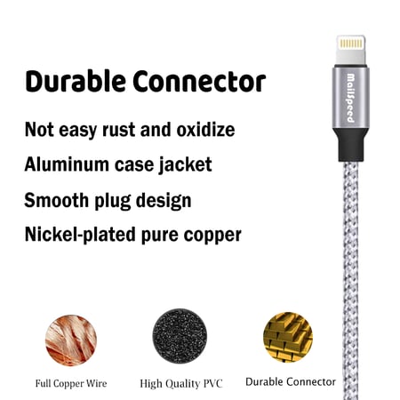 عرض ثلاث اسلك شاحن ايفون 2 متر يدعم الشحن السريع مقاوم للقطع