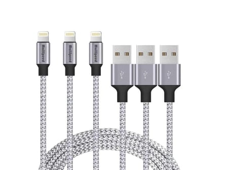 عرض ثلاث اسلك شاحن ايفون 2 متر يدعم الشحن السريع مقاوم للقطع