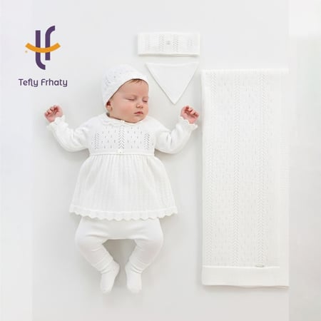 طقم فستان تركي 7 قطع - اوف وايت