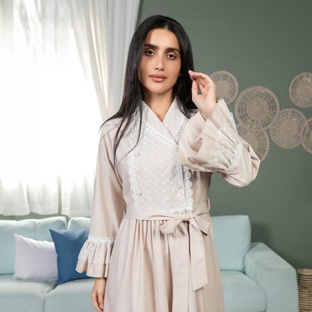 روب استقبال الولادة مريح بأكمام طويلة