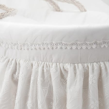 سلة موسى دانتيل مع حامل هزاز خشبي