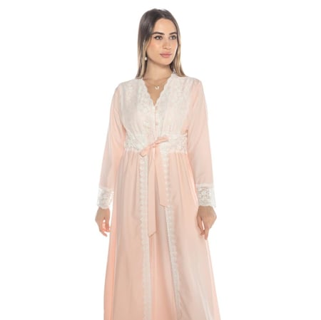 روب نفاس للرضاعة الأفضل برأي الأمهات - روب استقبال الولادة قطن ناعم (قطعتين)