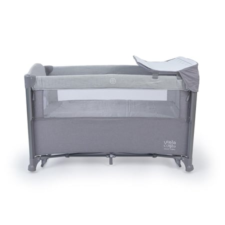 سرير هزاز ومحبس مع طاولة تغيير من مامي تاون - رمادي