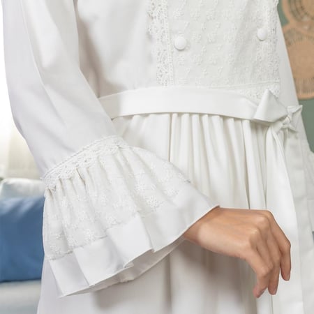 روب استقبال الولادة مريح بأكمام طويلة