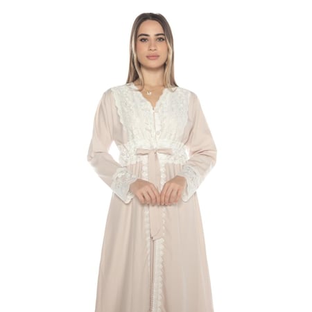 روب نفاس للرضاعة الأفضل برأي الأمهات - روب استقبال الولادة قطن ناعم (قطعتين)