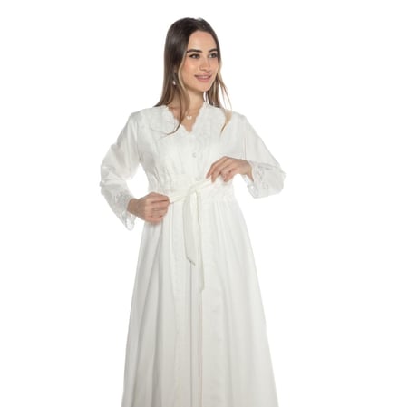 روب نفاس للرضاعة الأفضل برأي الأمهات - روب استقبال الولادة قطن ناعم (قطعتين)