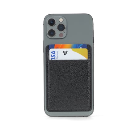 ROMA - حامل بطاقات Santhome® 2 في 1 وبطاقة أعمال رقمية NFC مدمجة - أسود