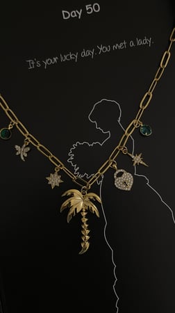 سلسلة نخله مع تعليقات مختلفه مطليه ذهب