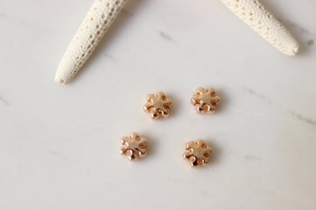 7mm Rhodium Plated Snowflake Beads, Snowflake Charms