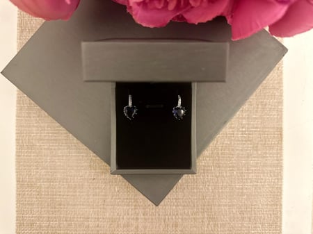 حلق فضه ازرق غامق