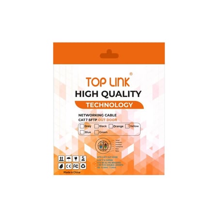 كيبل شبكة توب لنك كات سفن 10متر CABEL TOPLINK CAT7 SFTP7 10M