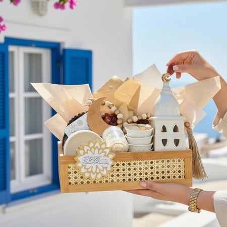صندوق راتان  ابيض وذهبي او اسود